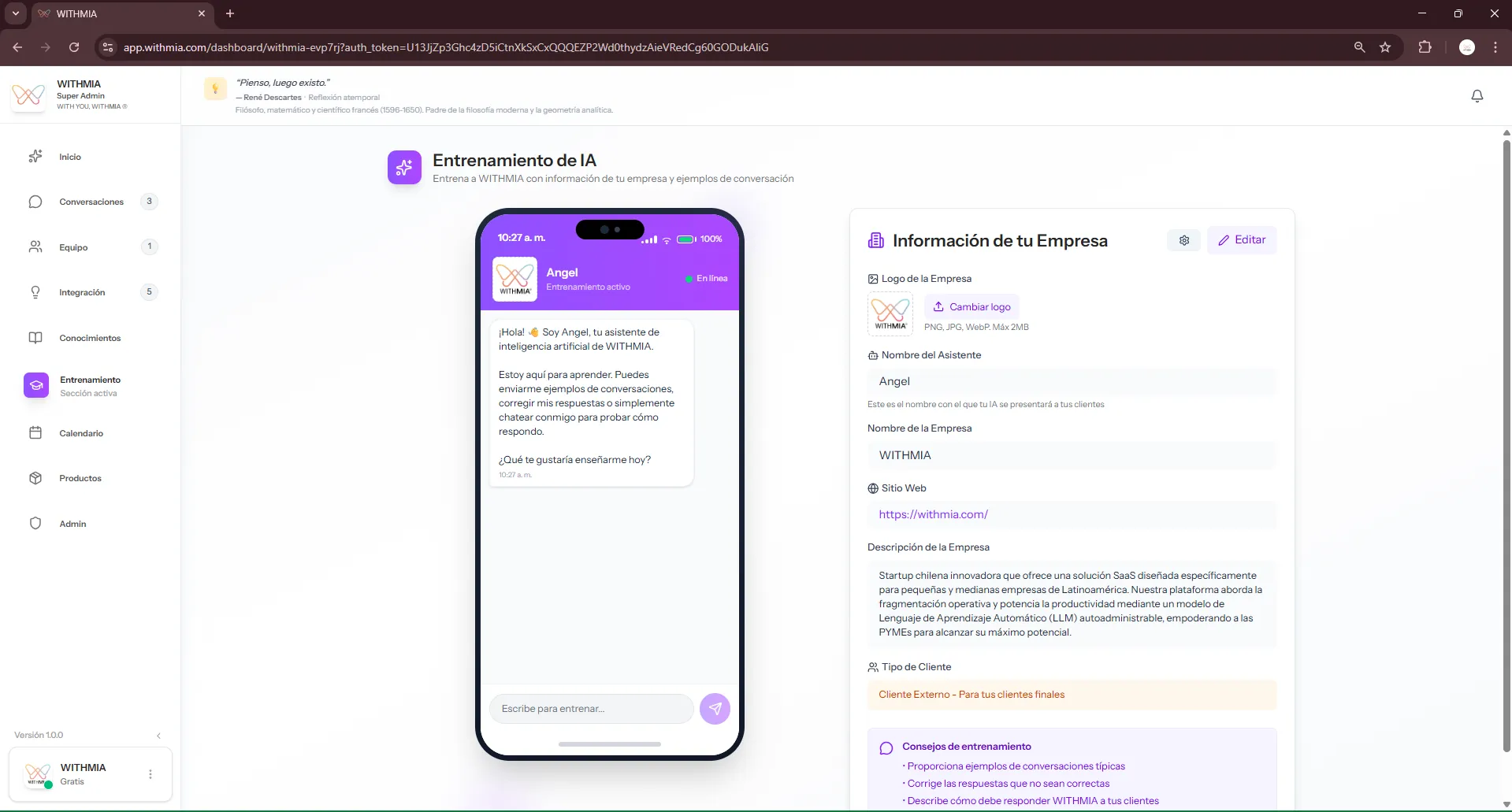 WITHMIA — Un asistente con la voz de tu marca
